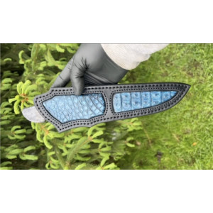 БЛАКИТНИЙ БИВЕНЬ ніж ручної роботи майстра Василя Дячика, CPM 121 REX в нержавіючому дамаску, 68 HRC. Photo 3